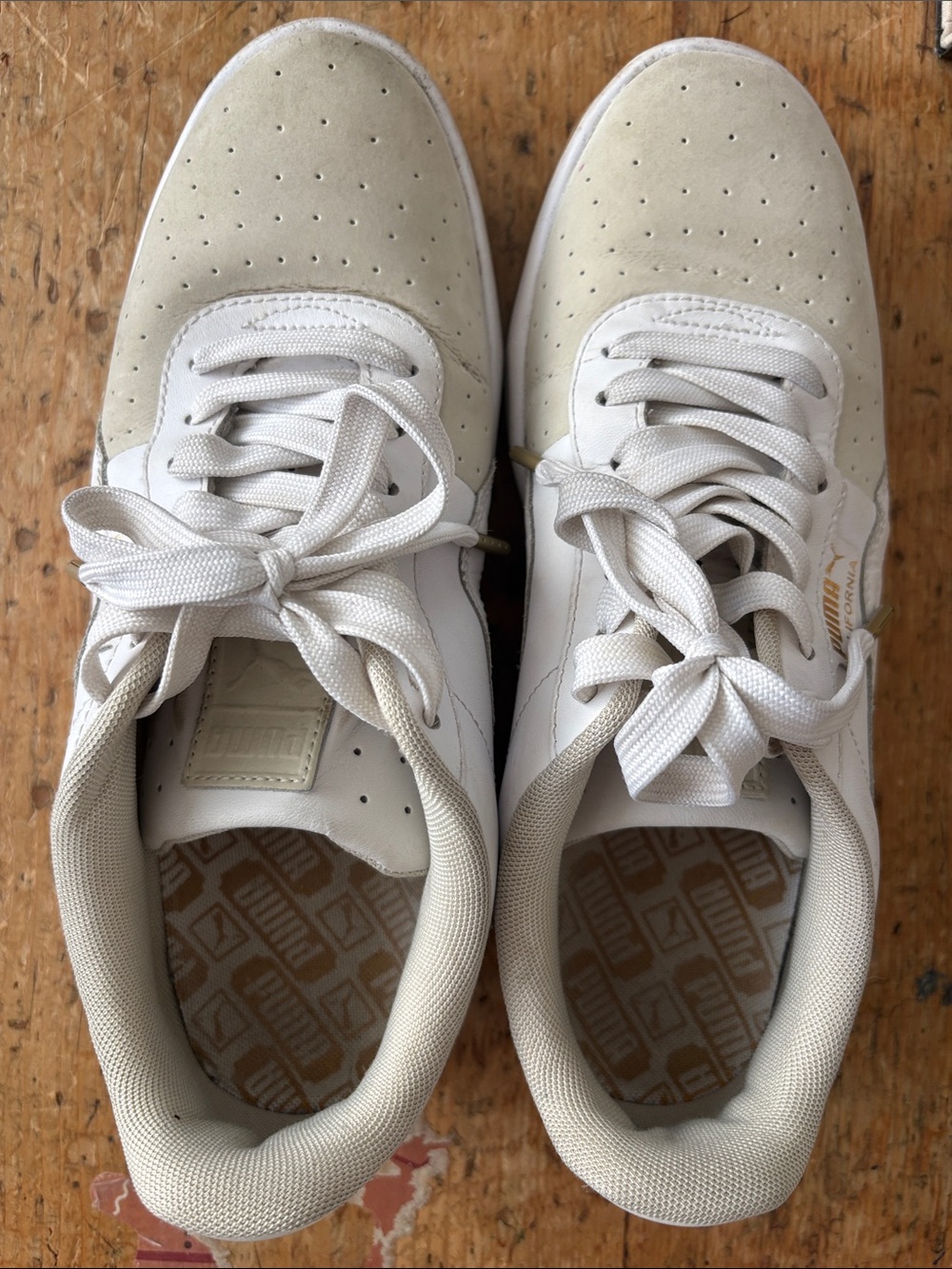 Puma White and Cream Sneakers